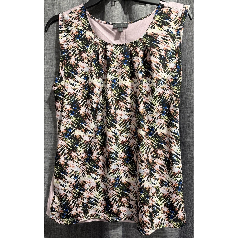 The Limited Womens Size Medium Pink/Multicolored Round Neck Sleeveless Blouse